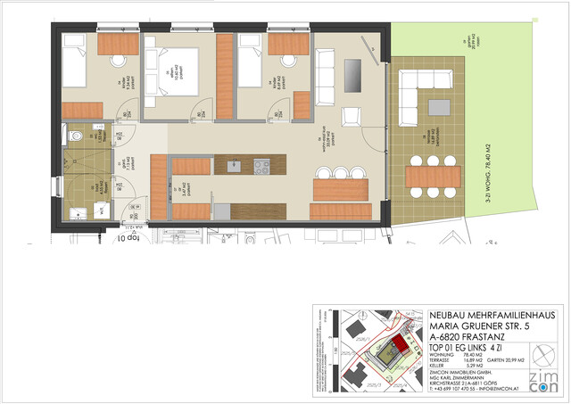 4-Zi Gartenwohnung  Top 1 in Frastanz