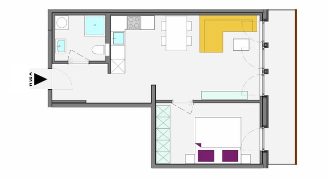 moderne 2 Zimmer-Wohnung zum Mietkauf
