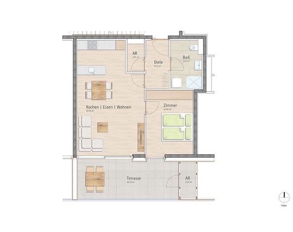 2-Zimmer-Terrassenwohnung W03 - Wohnen in bester Lage in Lauterach