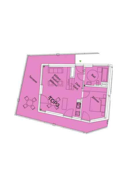 Wohnen am Garnmarkt: Charmante 2-Zimmer-Terrassenwohnung zu vermieten!