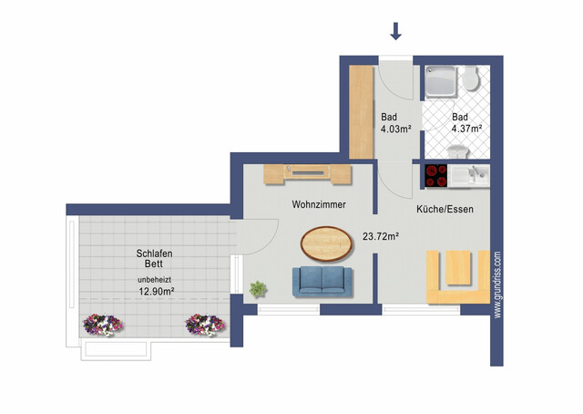 Platzwunder am Bodensee: Umgestaltetes Einzimmerappartement