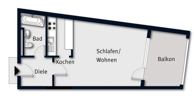 Kompakt. Zentral. Wertbeständig -  1-Zimmer-Appartement in Bregenzer Bestlage