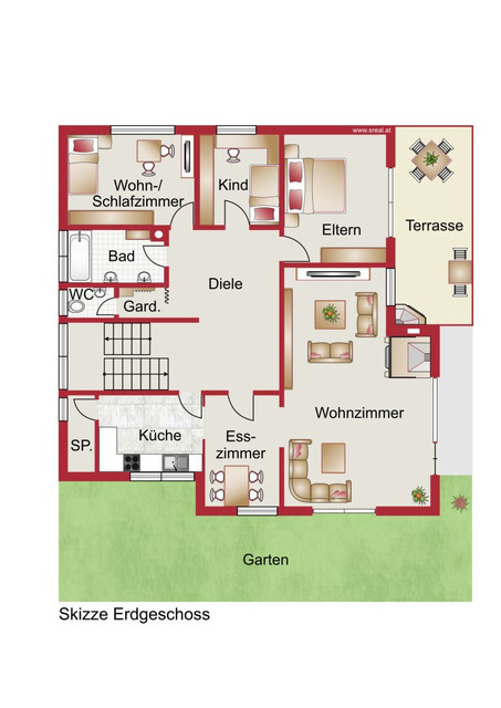 Großzügiges Haus in Feldkirch: Platz, Garten und Sauna