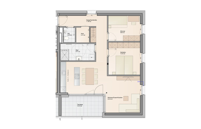 Baustart bereits erfolgt! Ganz oben mit Terrasse: 3-Zimmer Dachgeschosswohnung