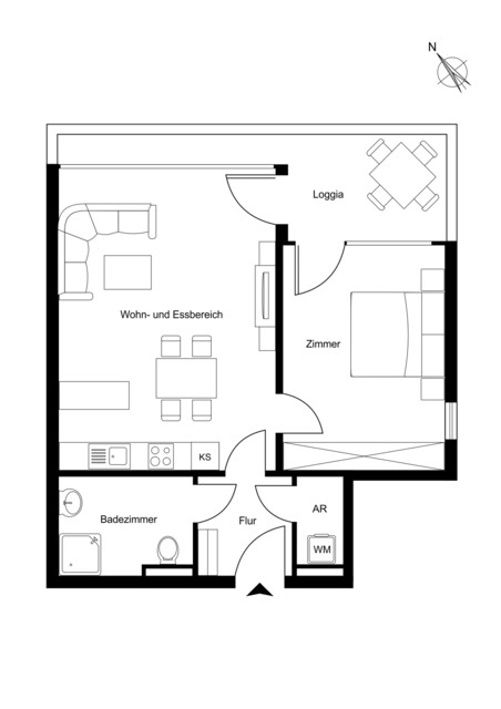 Moderne und helle 2-Zimmer-Wohnung mit Bodensee-Nähe
