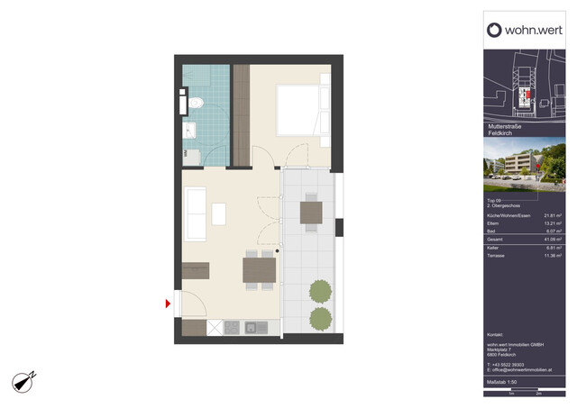 Wohnanlage "Hillside" - Tolle 2-Zimmerwohnung mit großzügiger Terrasse - Top 09