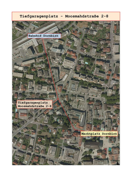Tiefgaragenplatz in Dornbirn/Bahnhofnähe ab 1. Juni zu mieten