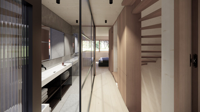Feldkirch - Tosters, Neubau - Vollholz Eckreihenhaus mit 102 m², 5 Zimmer + Studio, eigener Keller und Garten - Bezug Herbst 2026