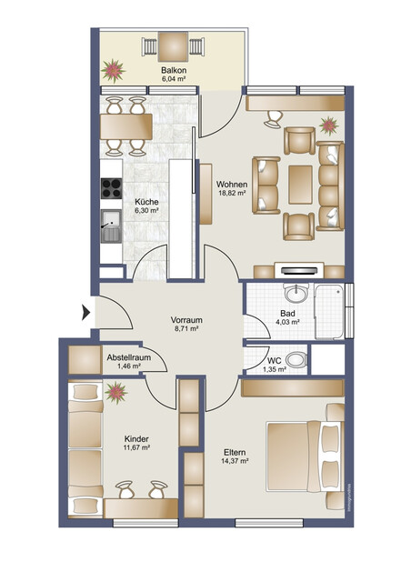 Einziehen und wohlfühlen – Modernisierte 3-Zimmer-Wohnung in Lochau