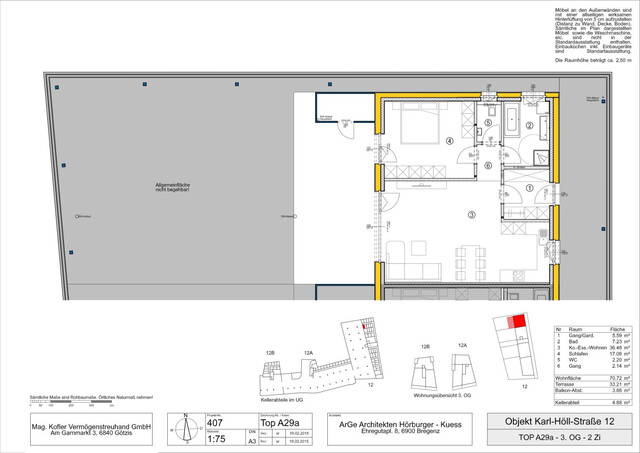Eindrucksvolle 2-Zimmer-Terrassenwohnung im Herzen von Lauterach zu vermieten!