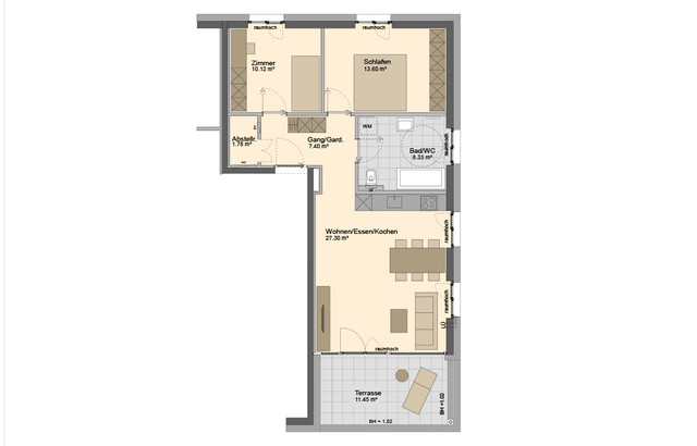 3-Zimmer Terrassenwohnung in Ruhelage (Top C04)