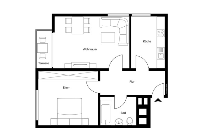 Ruhig und doch zentral - frisch sanierte 2-Zimmer-Wohnung in Dornbirn