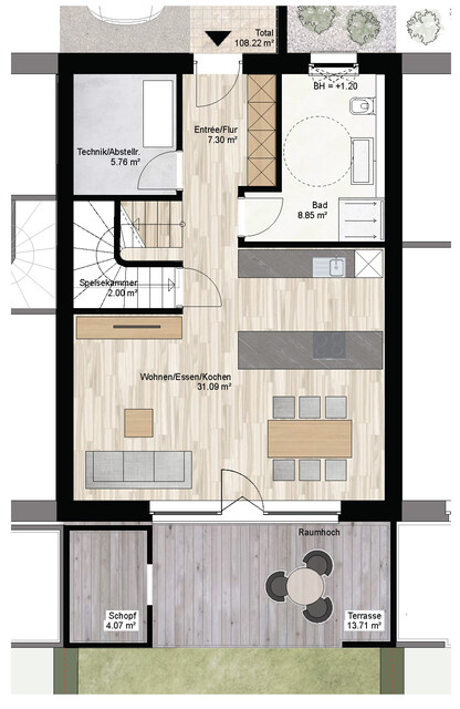 Modern wohnen in Wolfurt: Wohnbebauung mit Reihenhauscharakter in attraktiver Lage / Haus E