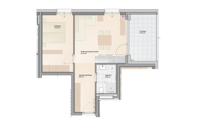 Baustart fixiert! Attraktive 2-Zimmer Terrassenwohnung (Top A04)