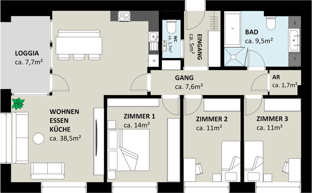 Moderne 4-Zimmer-Wohnung am Garnmarkt in Götzis