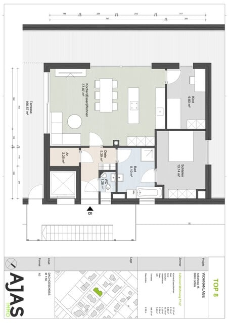 Luxus-Penthouse (3-Zi) mit riesiger Terrasse und Panoramablick