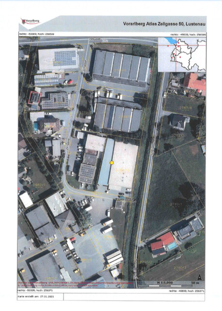 Attraktive Gewerbeimmobilie im Betriebsgebiet Lustenau Nord mit großem Innen- und Außenlager, Bürotrakt und Betriebswohnung.