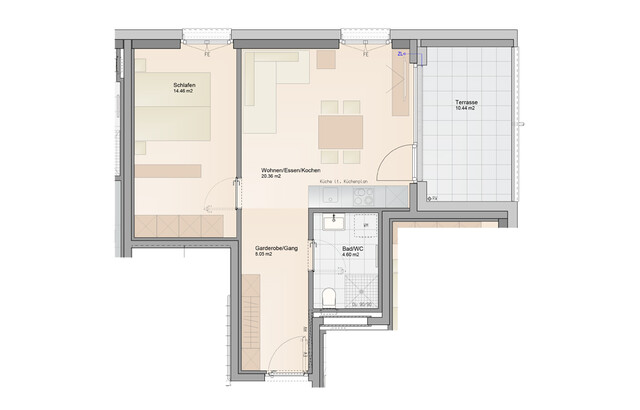 Gemütliche 2-Zimmer Terrassenwohnung mitten in Altach (Top A04)