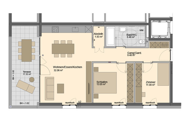 Besondere 3-Zimmer Terrassenwohnung mit Wohnbauförderung (Top B03)