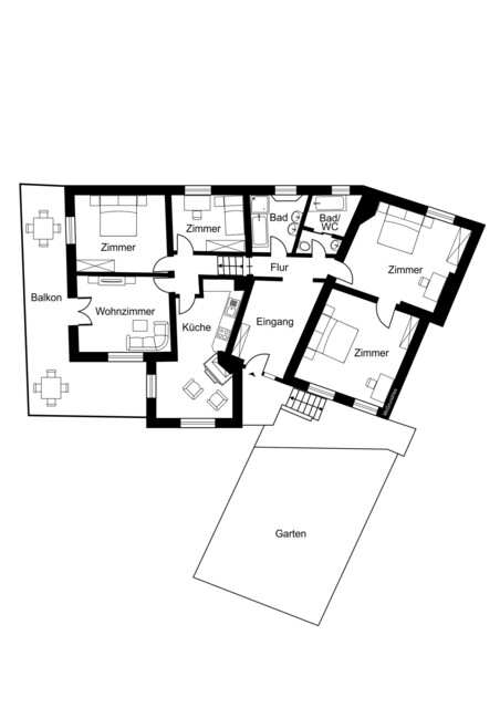 Viel Platz für wenig Geld - große 6 Zimmer Wohnung mit toller Terrasse in Weiler