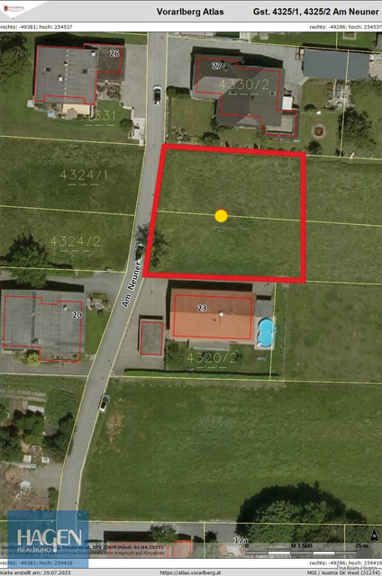 Grundstück in attraktiver Lage in Lustenau – direkt an der Landesgrünzone