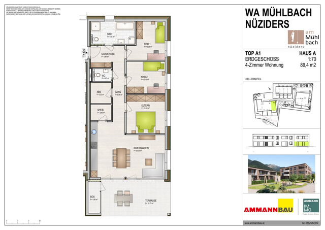 WA Mühlbach TOP A1 4-Zimmer-Gartenwohnung