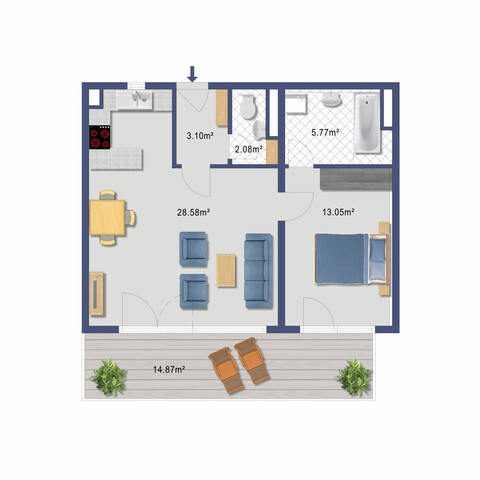 Geräumige 2 Zimmerwohnungen in Zentrumsnähe