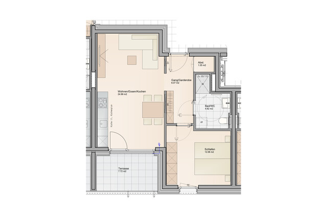 Baustart fixiert! 2-Zimmer Terrassenwohnung mit Südausrichtung