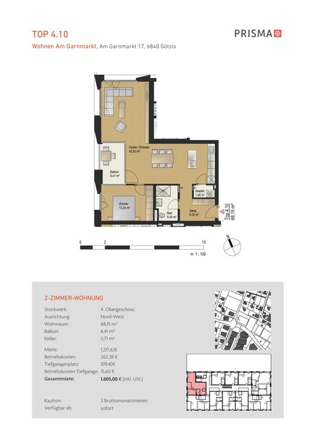 Helle, großzügige 2-Zimmer-Wohnung mit einmaligem Blick übers Rheintal