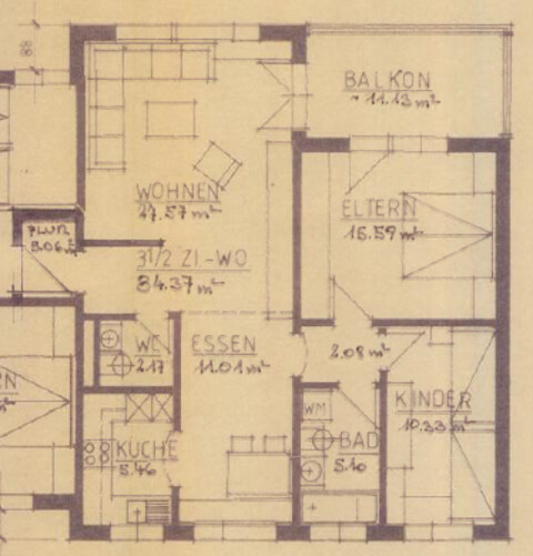 Modernisierte 3,5-Zimmer-Wohnung im Zentrum von Lustenau