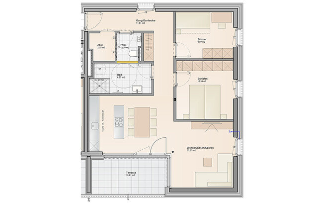 Optimal aufgeteilte 3-Zimmer Terrassenwohnung (Top B05)