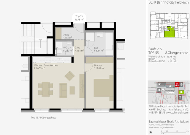 Urban & modern Wohnen in Feldkirch: Ihr neues Zuhause in der Bahnhofcity Top 55