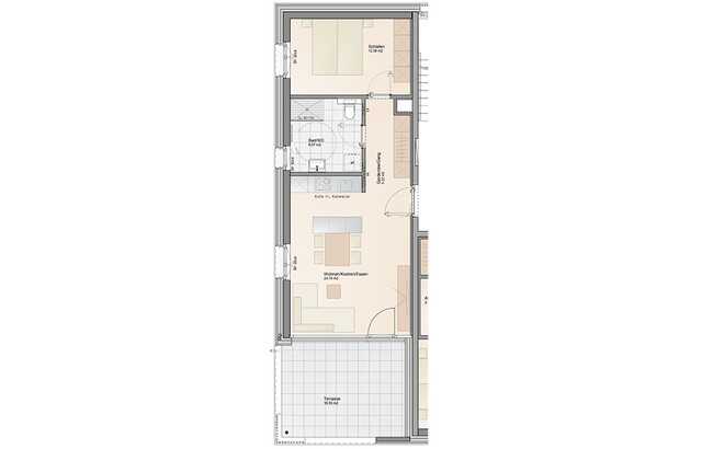 Optimaler Grundriss, helle Räume, starke Lage: 2-Zimmer Wohnung im Neubau (Top B03)