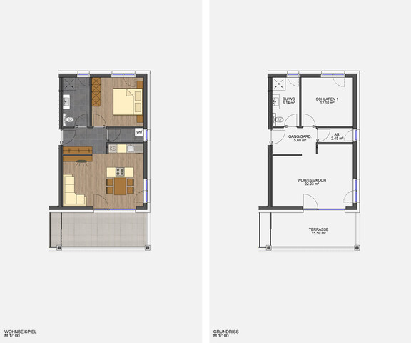 Zentral gelegene 2-Zimmer Terrassenwohnung in Koblach
