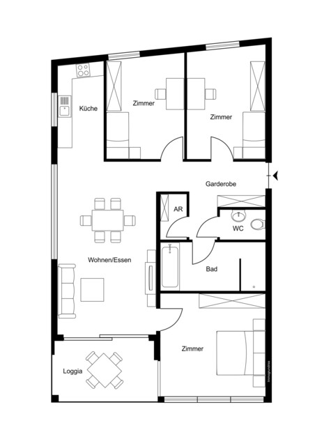 Neuwertige 4-Zimmer Wohnung in zentraler Lage zu mieten