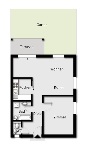Ihr Rückzugsort im Ried - 2-Zimmer-Gartenwohnung in Hohenems