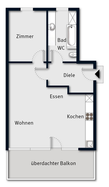 Geschmackvoll und hochwertig ausgestattete 2-Zimmer-Wohnung