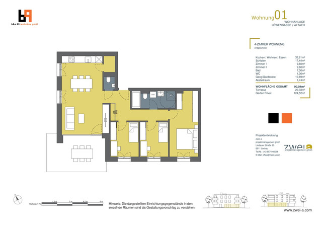 4-Zimmer-Gartenwohnung - Altach, Löwengasse / Top 1