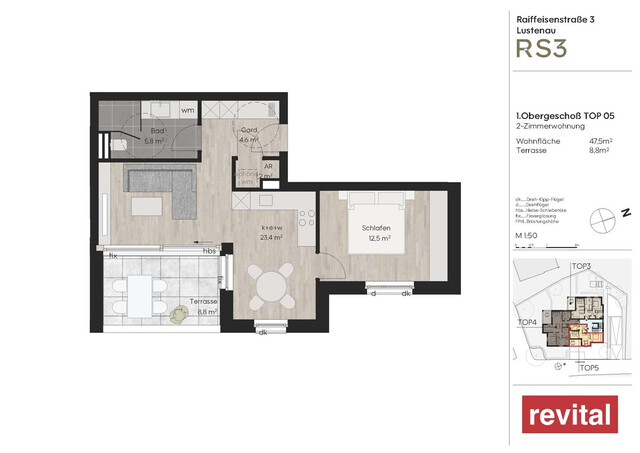 Erstbezug: schöne 2-Zimmer-Terrassenwohnung