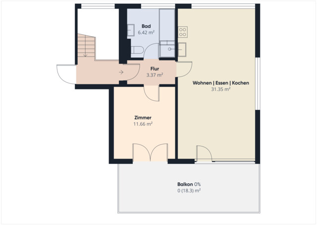 Helle 2-Zimmer-Wohnung in Langenegg