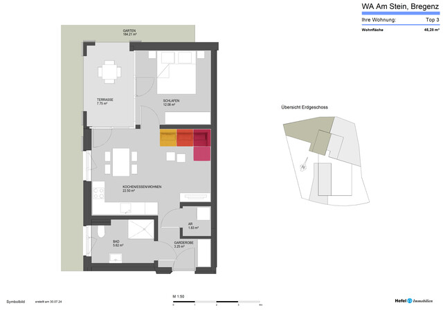 2-Zi-Wohnung mit riesigem Garten und Tageslichtbad