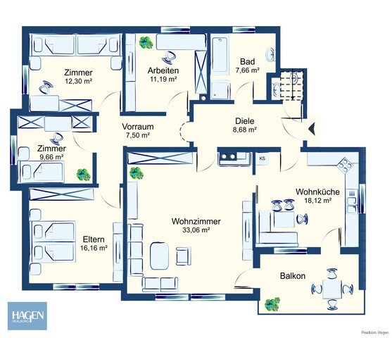 Traumhafte 4 Zimmer Dachgeschosswohnung mit wunderbarem Ausblick in Lustenau!