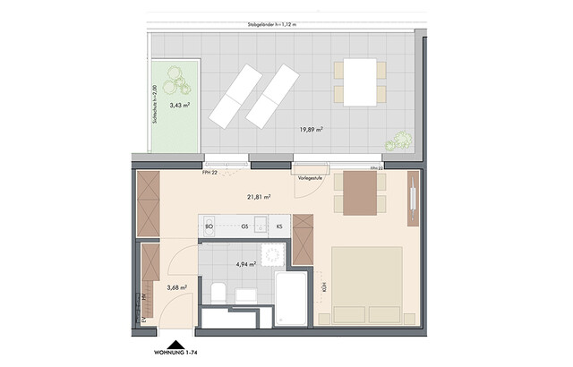 Seltene Anlegerchance: Dachgeschosswohnung mit 20 m² Terrasse und Ausblick