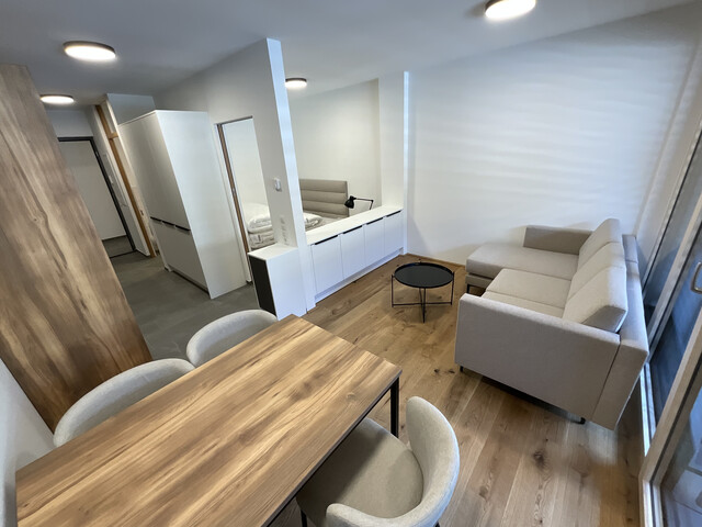 Neubau-Wohnung voll möbliert mit Balkon und Keller zur Miete (Top 104)