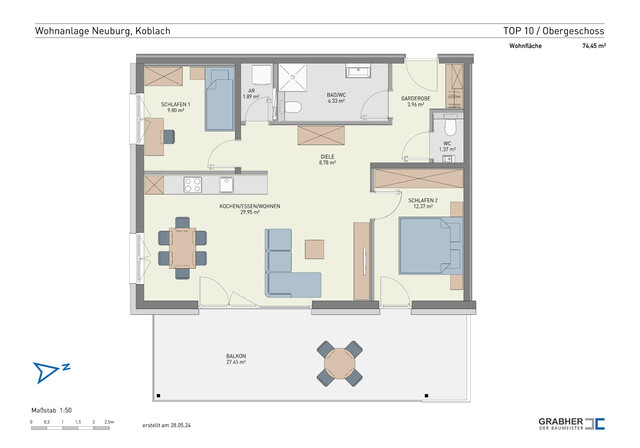 3-Zimmer-Wohnung mit Balkon