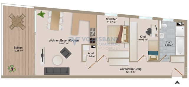 Lässige 3-Zimmereckwohnung mit großer Terrasse!