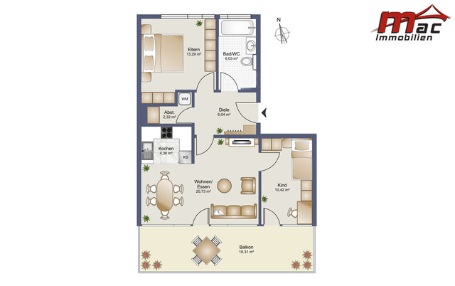 Charmante drei Zimmerwohnung in kleiner Wohnanlage