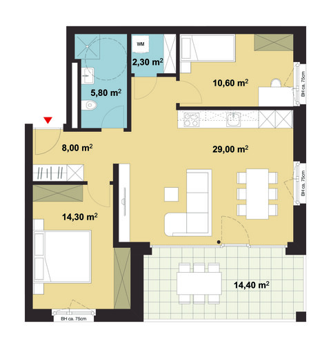 3-Zimmer-Terrassenwohnung | A04