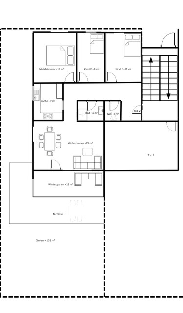 4-Zimmer-Gartenwohnung mit Wintergarten in Feldkirch-Gisingen – Ohne Makler - Bestbieterverfahren