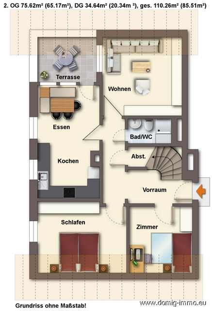 Wohnen auf zwei Ebenen - großzügige 5,5-Zimmer-Wohnung in zentraler Lage von Hohenems